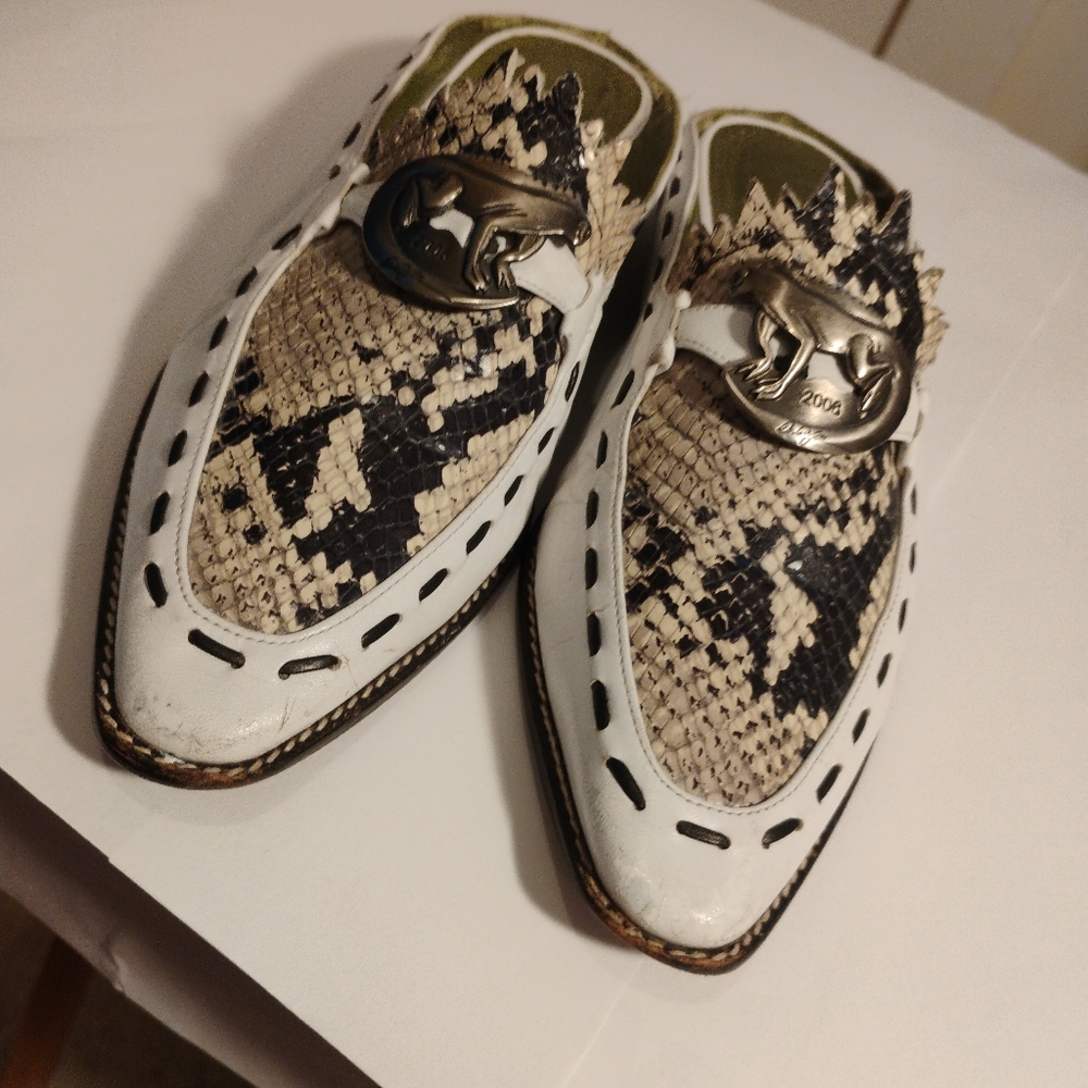 DONALD J PLINER Western Iguana Leather Mule Loafers Size 7M - Picture 15 of 15